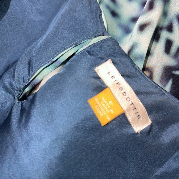 Leifsdottir Anthropologie Supernova Star Tie Dye Galaxy Silk Ruffle Pocket Dress - Picture 10 of 11